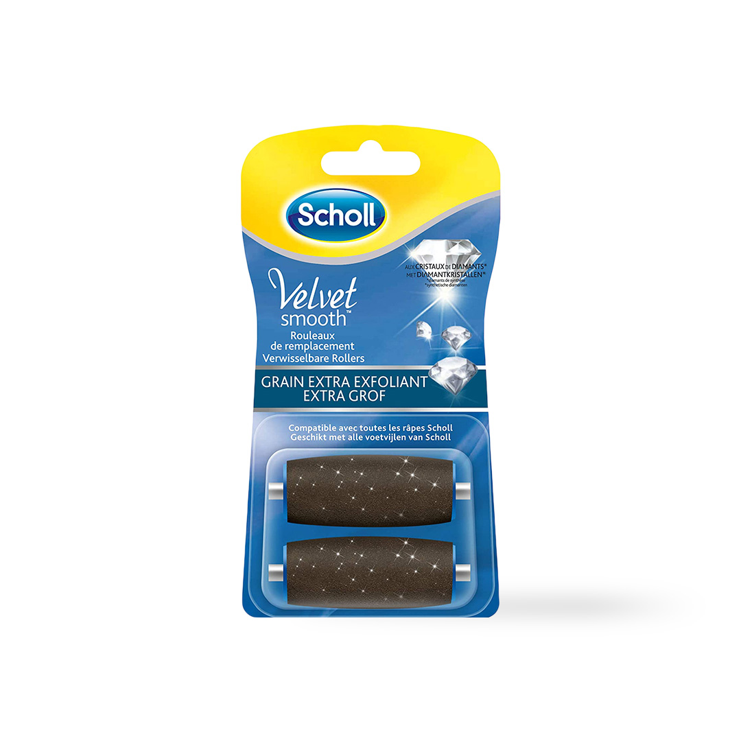 Scholl Velvet Smooth Elektrische voetvijl vervangingsroller ExtraGrof 2st